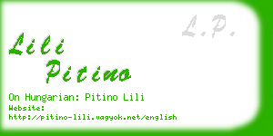 lili pitino business card